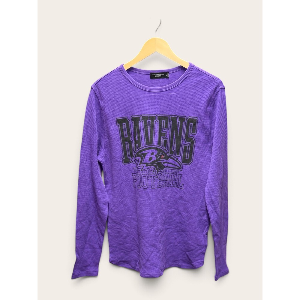 Junk Food Baltimore Ravens Purple Waffle Knit Thermal Long Sleeve Shirt Medium